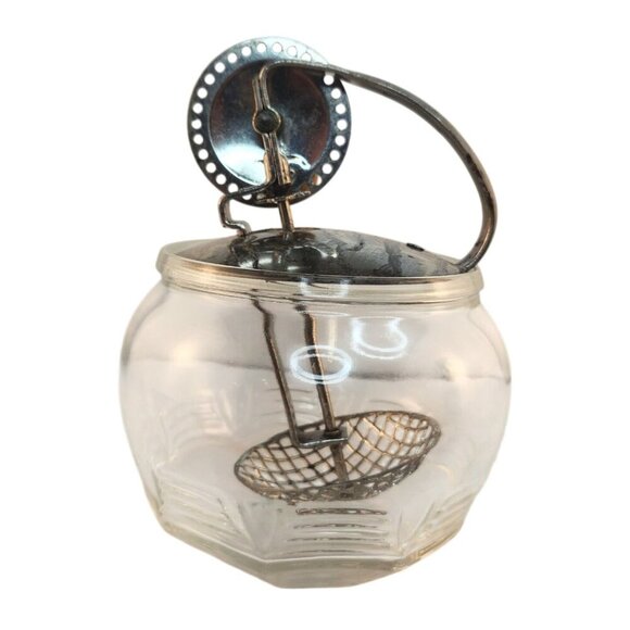 Vintage 1930 -40s Androck Egg Mayo Mixer Glass & Metal With Wooden Handle - Picture 11 of 11